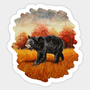 Black Bear in Autumn Woods Sticker